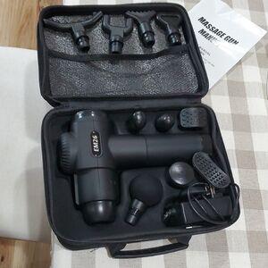 Black Massage Gun with Attachments